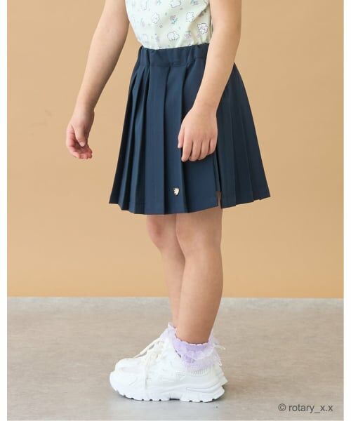 Lycee mine / リセマイン ミニ・ひざ丈スカート | ラッププリーツ付きスカート(パンツ付き)(紺)