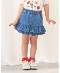 Lycee mine / リセマイン ミニ・ひざ丈スカート | 【ともデニ】アソート刺しゅう総柄スカパン