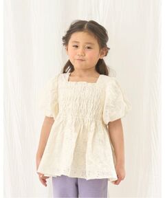 Lycee mine / リセマイン シャツ・ブラウス | コットンレースパフスリーブシャーリングブラウス