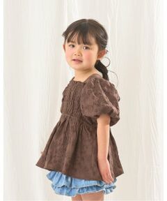 Lycee mine / リセマイン シャツ・ブラウス | コットンレースパフスリーブシャーリングブラウス