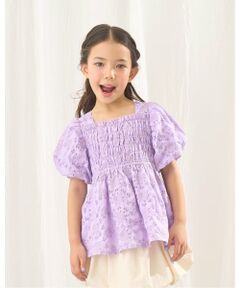 Lycee mine / リセマイン シャツ・ブラウス | コットンレースパフスリーブシャーリングブラウス