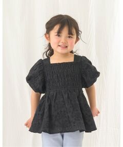 Lycee mine / リセマイン シャツ・ブラウス | コットンレースパフスリーブシャーリングブラウス