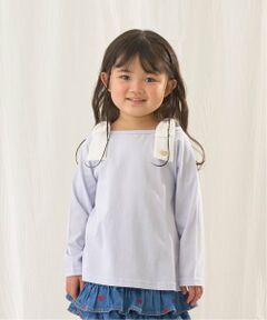 Lycee mine / リセマイン Tシャツ | 【綿100％】 【速乾・UV・型崩れしない】ボートネック肩リボンTシャツ