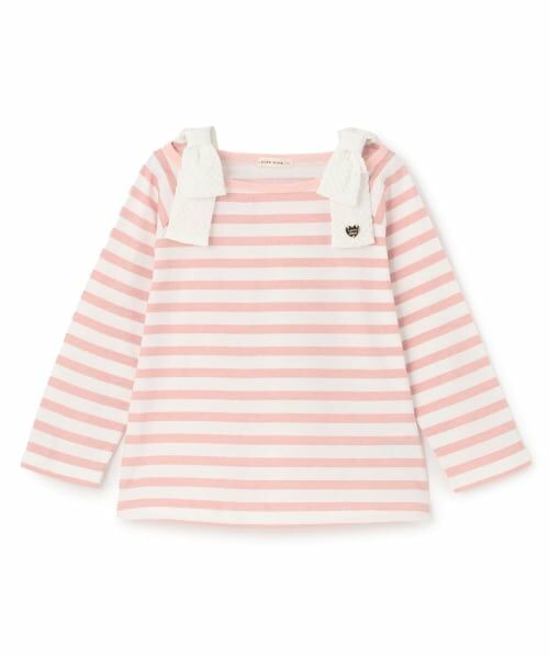 Lycee mine / リセマイン Tシャツ | 【綿100％】 【速乾・UV・型崩れしない】ボートネック肩リボンTシャツ | 詳細1