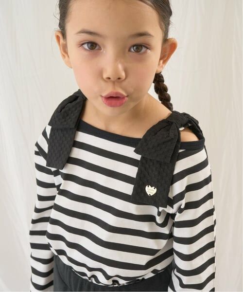 Lycee mine / リセマイン Tシャツ | 【綿100％】 【速乾・UV・型崩れしない】ボートネック肩リボンTシャツ | 詳細22