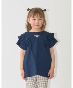 Lycee mine / リセマイン Tシャツ | 【綿100％】 【速乾・UV・型崩れしない】【どっちが前でもOK】フリルAラインチュニックTシャツ