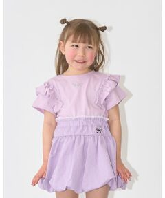 Lycee mine / リセマイン Tシャツ | 【綿100％】 【速乾・UV・型崩れしない】【どっちが前でもOK】フリルAラインチュニックTシャツ