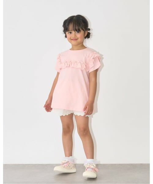 Lycee mine / リセマイン Tシャツ | 【綿100％】 【速乾・UV・型崩れしない】【どっちが前でもOK】フリルAラインチュニックTシャツ | 詳細23
