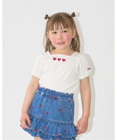 Lycee mine / リセマイン Tシャツ | スクエアネックパフスリーブアソート刺しゅうトップス