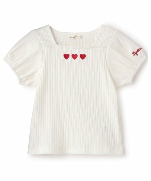 Lycee mine / リセマイン Tシャツ | スクエアネックパフスリーブアソート刺しゅうトップス | 詳細1