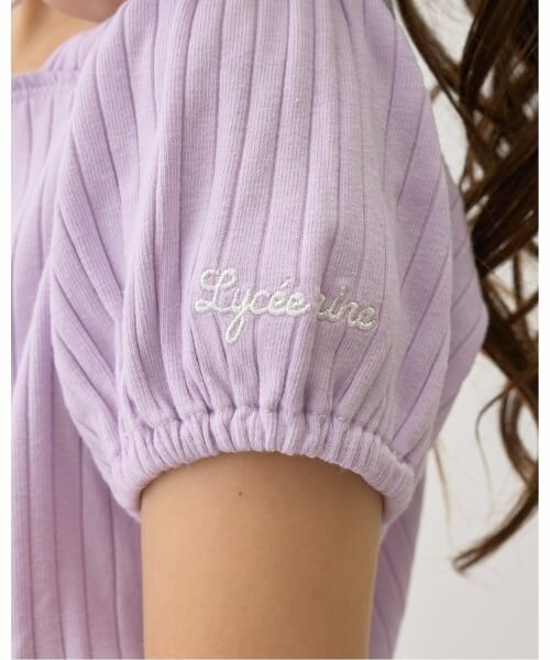 Lycee mine / リセマイン Tシャツ | スクエアネックパフスリーブアソート刺しゅうトップス | 詳細24