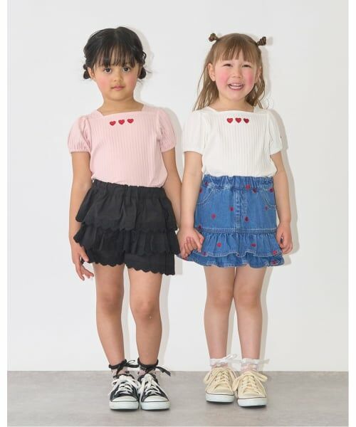 Lycee mine / リセマイン Tシャツ | スクエアネックパフスリーブアソート刺しゅうトップス | 詳細26