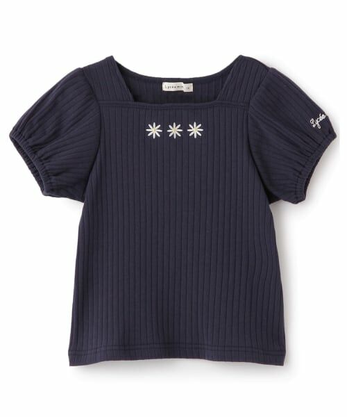 Lycee mine / リセマイン Tシャツ | スクエアネックパフスリーブアソート刺しゅうトップス | 詳細4