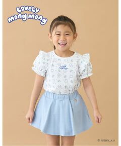 Lycee mine / リセマイン Tシャツ | 【綿100％】 【ラブリーモンモン】【速乾・UV・型崩れしない】パフスリーブ総柄プリントTシャツ