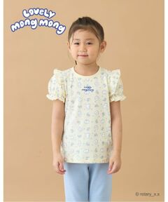 Lycee mine / リセマイン Tシャツ | 【綿100％】 【ラブリーモンモン】【速乾・UV・型崩れしない】パフスリーブ総柄プリントTシャツ