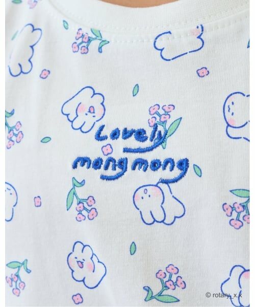 Lycee mine / リセマイン Tシャツ | 【綿100％】 【ラブリーモンモン】【速乾・UV・型崩れしない】パフスリーブ総柄プリントTシャツ | 詳細13