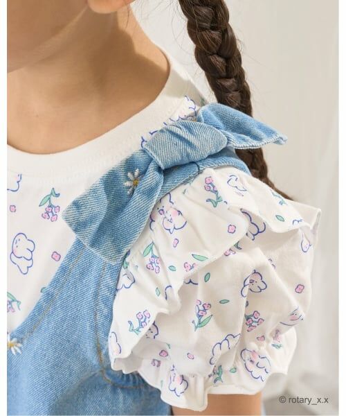 Lycee mine / リセマイン Tシャツ | 【綿100％】 【ラブリーモンモン】【速乾・UV・型崩れしない】パフスリーブ総柄プリントTシャツ | 詳細15