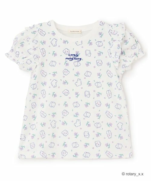 Lycee mine / リセマイン Tシャツ | 【綿100％】 【ラブリーモンモン】【速乾・UV・型崩れしない】パフスリーブ総柄プリントTシャツ | 詳細4