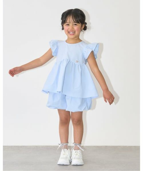 Lycee mine / リセマイン シャツ・ブラウス | 【セットアップ】なみなみペプラムブラウス・バルーンパンツセット（サックス）