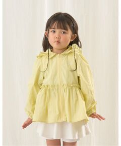Lycee mine / リセマイン パーカー | 【UV加工】チュニック丈フリルシアージップパーカ