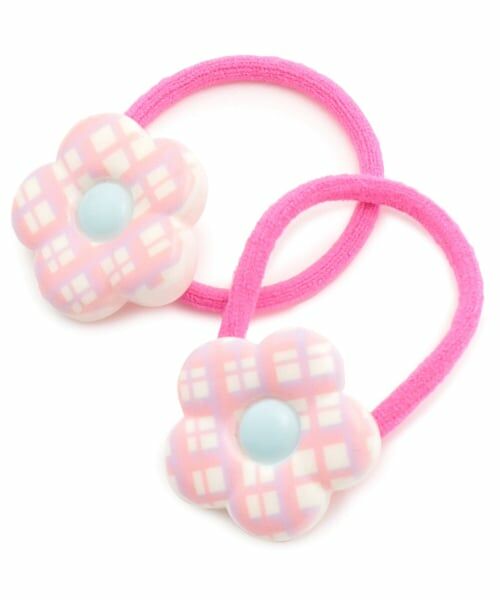 Lycee mine / リセマイン ヘアゴム・シュシュ | チェックフラワーヘアゴム(2コセット) | 詳細1