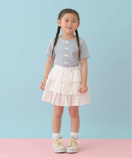 Lycee mine / リセマイン ミニ・ひざ丈スカート | 【綿100％】【セットアップ可能】コットンレースティアードスカート(インパン付) | 詳細10