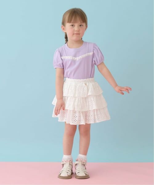 Lycee mine / リセマイン ミニ・ひざ丈スカート | 【綿100％】【セットアップ可能】コットンレースティアードスカート(インパン付) | 詳細13