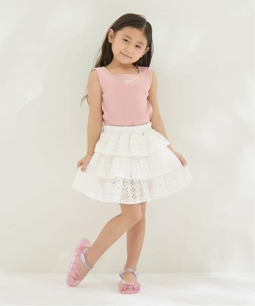 Lycee mine / リセマイン ミニ・ひざ丈スカート | 【綿100％】【セットアップ可能】コットンレースティアードスカート(インパン付) | 詳細14