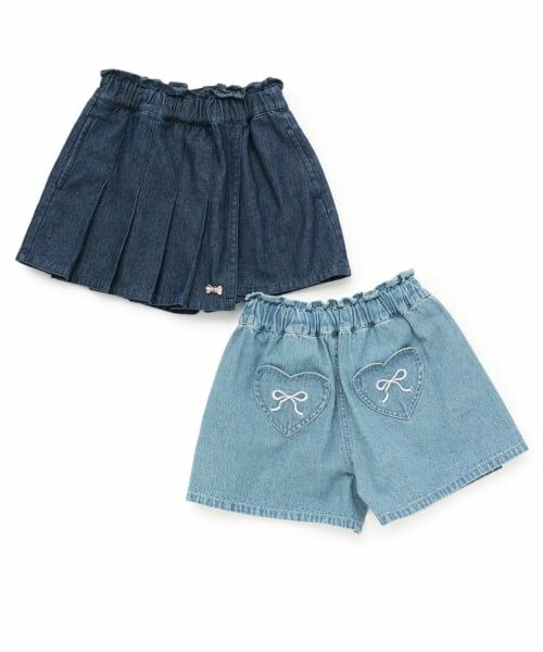 Lycee mine / リセマイン ショート・ハーフ・半端丈パンツ | フロントプリーツハートポケットデニムスカパン | 詳細11