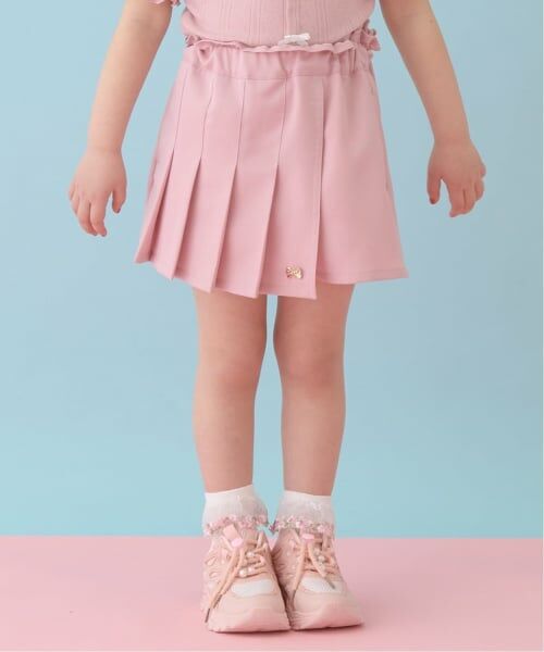 Lycee mine / リセマイン ショート・ハーフ・半端丈パンツ | フロントプリーツハートポケットカラースカパン（ピンク）