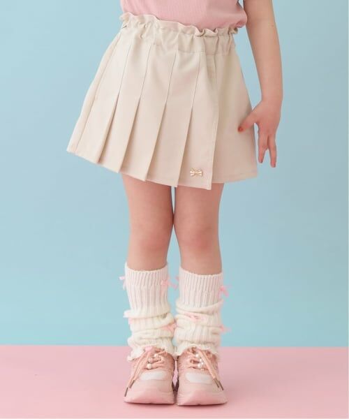 Lycee mine / リセマイン ショート・ハーフ・半端丈パンツ | フロントプリーツハートポケットカラースカパン（薄ベージュ）