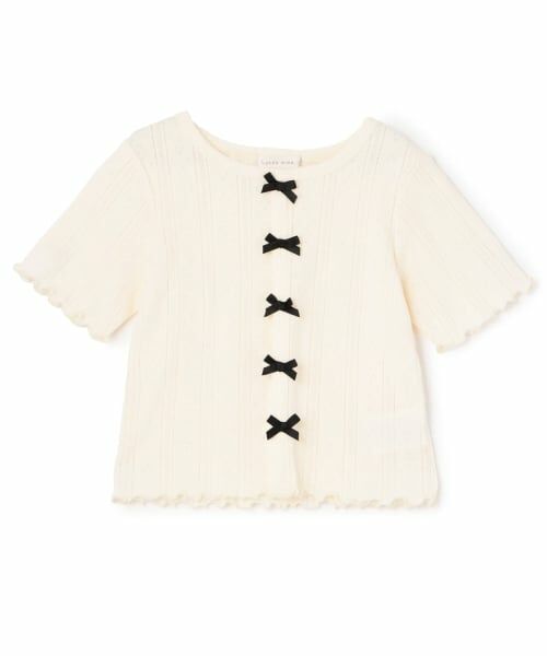 Lycee mine / リセマイン Tシャツ | カーディガン風リボントップス | 詳細1