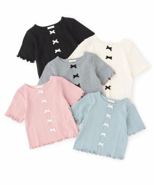 Lycee mine / リセマイン Tシャツ | カーディガン風リボントップス | 詳細11