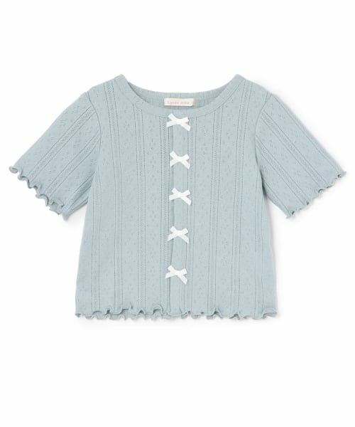 Lycee mine / リセマイン Tシャツ | カーディガン風リボントップス | 詳細3