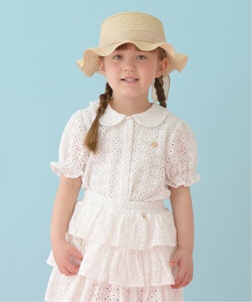 Lycee mine / リセマイン シャツ・ブラウス | 【綿100％】【セットアップ可能】コットンレースパフスリーブブラウス（オフホワイト）