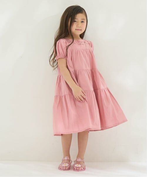 Lycee mine / リセマイン ミニ丈・ひざ丈ワンピース | 【綿100％】【かるふわ】ティアードワンピース（モデレートピンク）