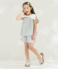 Lycee mine / リセマイン その他トップス | リボン衿つきブラウス・裾フリルハーフパンツセット