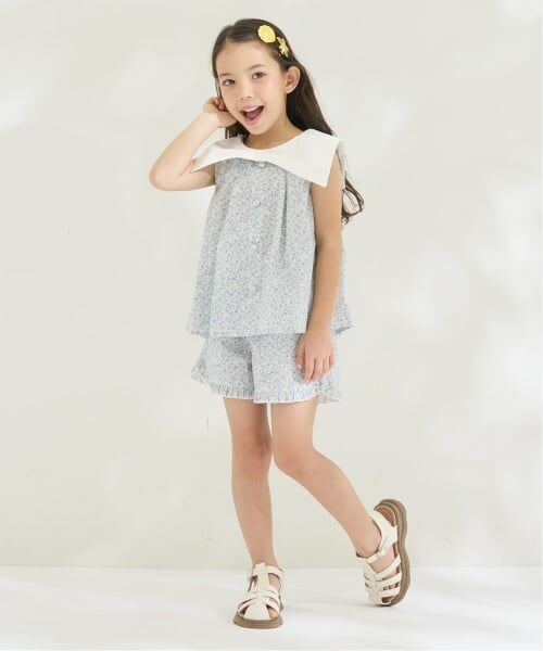Lycee mine / リセマイン その他トップス | リボン衿つきブラウス・裾フリルハーフパンツセット（ラベンダー）