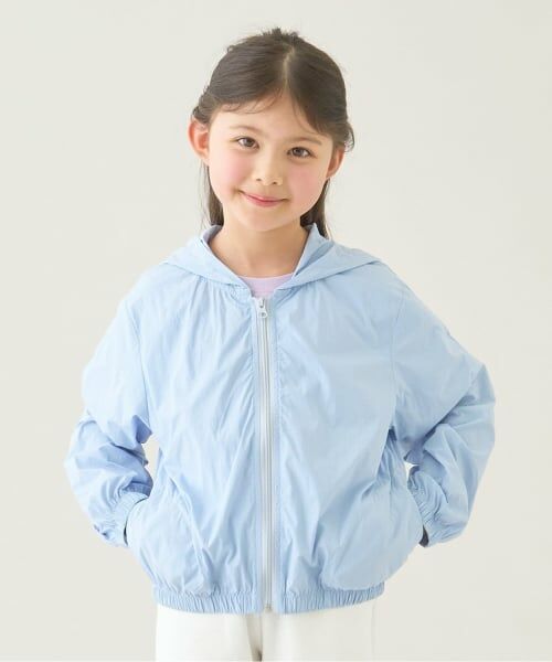 Lycee mine / リセマイン ブルゾン | 【スクール】【UVカット】【接触冷感】フード付きフルジップパーカ（サックス）