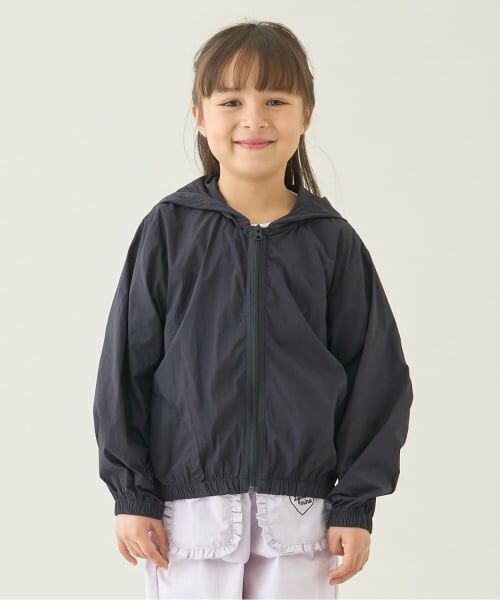 Lycee mine / リセマイン ブルゾン | 【スクール】【UVカット】【接触冷感】フード付きフルジップパーカ（黒）