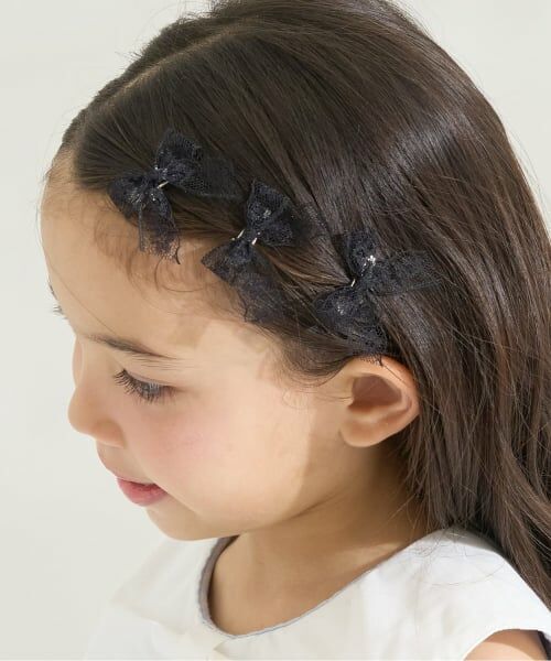 Lycee mine / リセマイン ヘアピン | レースリボンミニヘアクリップ(6コセット)（黒）
