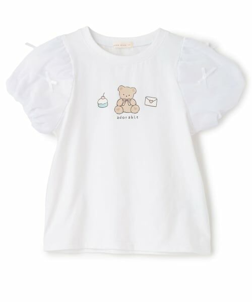 Lycee mine / リセマイン Tシャツ | 【UVカット・接触冷感】袖チュールパフTシャツ | 詳細1