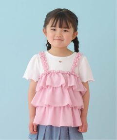 Lycee mine / リセマイン Tシャツ | 【どちらが前でもOK】【UVカット・接触冷感】ティアードキャミドッキングTシャツ