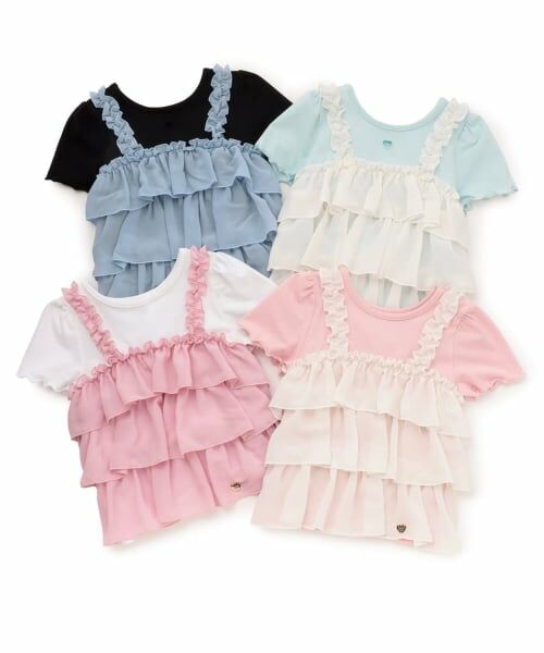 Lycee mine / リセマイン Tシャツ | 【どちらが前でもOK】【UVカット・接触冷感】ティアードキャミドッキングTシャツ | 詳細13