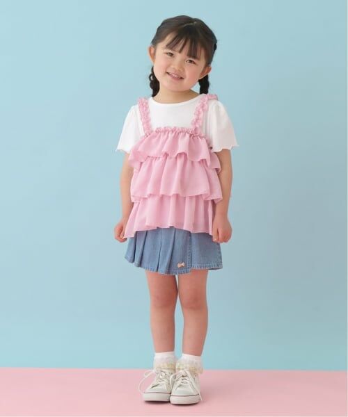 Lycee mine / リセマイン Tシャツ | 【どちらが前でもOK】【UVカット・接触冷感】ティアードキャミドッキングTシャツ | 詳細16