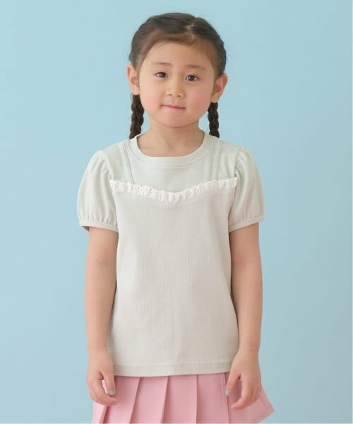 Lycee mine / リセマイン Tシャツ | キャミフェイクレイヤードTレースシャツ（ミント）