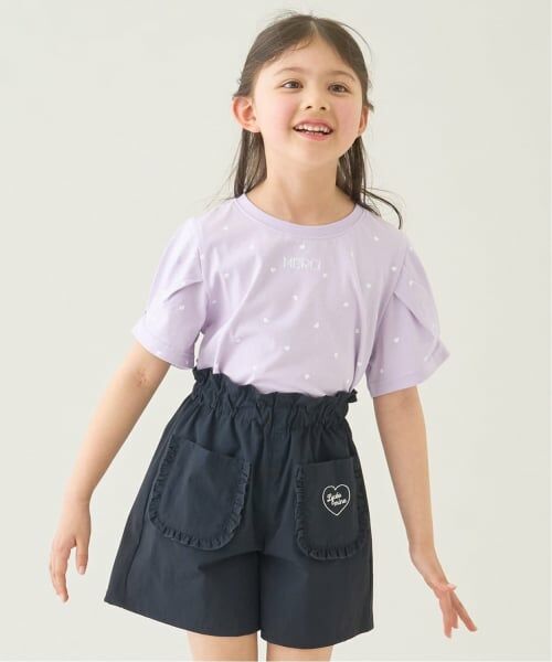 Lycee mine / リセマイン Tシャツ | 【綿100％】【ムテキＴ】【防汚・UV・接触冷感・型崩れしない】タックスリーブアソート総柄Ｔシャツ（ライラック）