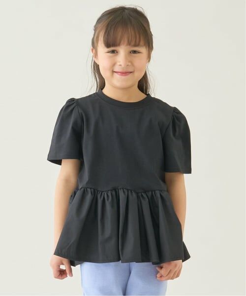 Lycee mine / リセマイン Tシャツ | 【ムテキＴ】【防汚・UV・接触冷感・型崩れしない】ペプラムＴシャツ（黒）