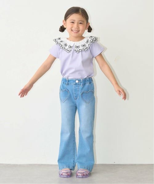 Lycee mine / リセマイン Tシャツ | 【綿100%】【シャーベットＴ】【UV・接触冷感・型崩れしない】【どちらがまえでもOK】チェリーレース衿Ｔシャツ【子供服】【キッズ】【女の子】 | 詳細24