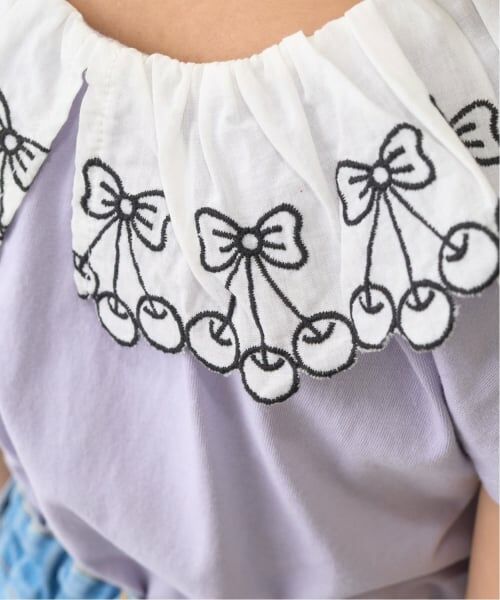 Lycee mine / リセマイン Tシャツ | 【綿100%】【シャーベットＴ】【UV・接触冷感・型崩れしない】【どちらがまえでもOK】チェリーレース衿Ｔシャツ【子供服】【キッズ】【女の子】 | 詳細25